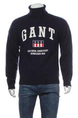 Ανδρικό πουλόβερ Gant, Μέγεθος M, Χρώμα Μπλέ, Μαλλί, Τιμή 111,73 €