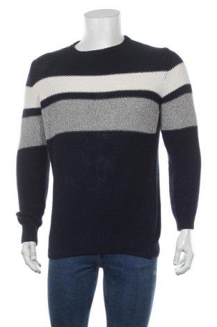 Мъжки пуловер Springfield, Размер M, Цвят Син, 50% памук, 50% акрил, Цена 33,60 лв.