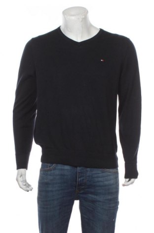 Ανδρικό πουλόβερ Tommy Hilfiger, Μέγεθος M, Χρώμα Μπλέ, 89% βαμβάκι, 11% μετάξι, Τιμή 44,92 €