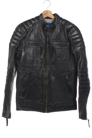 Ανδρικό δερμάτινο μπουφάν Pepe Jeans, Μέγεθος M, Χρώμα Μαύρο, Γνήσιο δέρμα, Τιμή 141,26 €