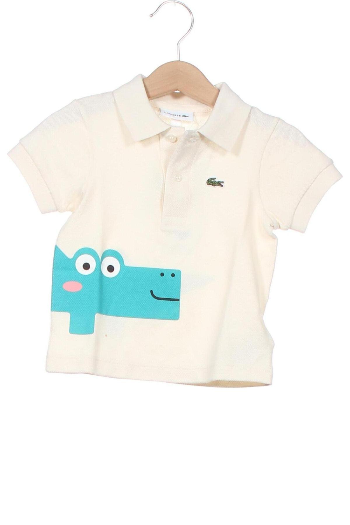 Детска тениска Lacoste, Размер 9-12m/ 74-80 см, Цвят Екрю, Памук, Цена 66,75 лв.