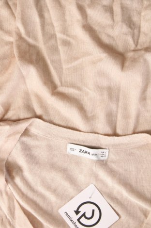 Дамска жилетка Zara Knitwear, Размер L, Цвят Бежов, Цена 7,80 лв.