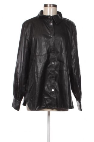 Γυναικείο δερμάτινο πουκάμισο Laura Torelli, Μέγεθος L, Χρώμα Μαύρο, Τιμή 9,28 €