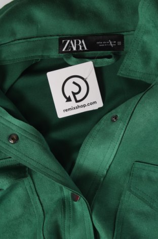 Дамска риза Zara, Размер M, Цвят Зелен, Цена 35,22 лв.