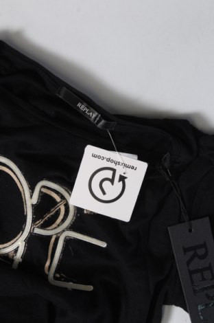 Γυναικείο t-shirt Replay, Μέγεθος XS, Χρώμα Μαύρο, Τιμή 21,51 €