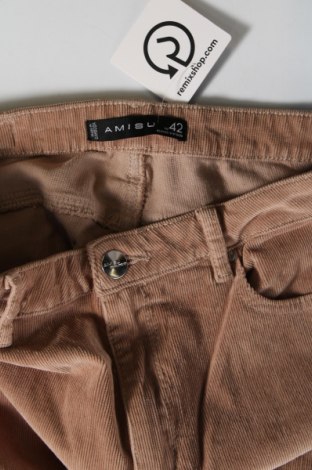 Γυναικείο κοτλέ παντελόνι Amisu, Μέγεθος L, Χρώμα  Μπέζ, Τιμή 2,69 €