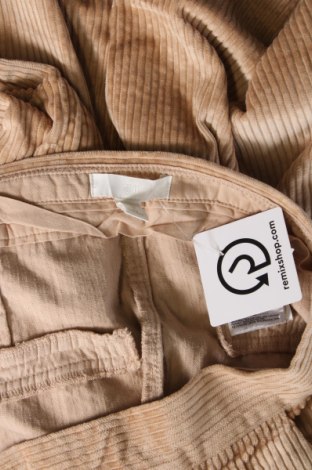 Pantaloni de velvet de femei H&M, Mărime L, Culoare Bej, Preț 14,31 Lei