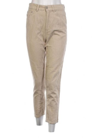 Pantaloni de velvet de femei Pull&Bear, Mărime S, Culoare Ecru, Preț 28,62 Lei