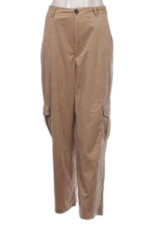 Pantaloni de velvet de femei SHEIN, Mărime L, Culoare Bej, Preț 27,66 Lei