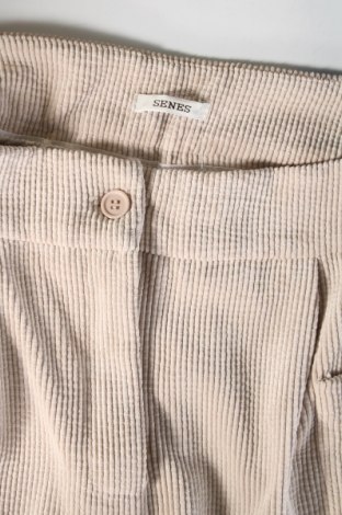 Pantaloni de velvet de femei Sense, Mărime S, Culoare Bej, Preț 31,48 Lei