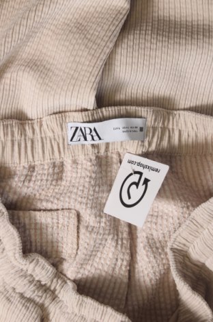 Pantaloni de velvet de femei Zara, Mărime L, Culoare Bej, Preț 51,02 Lei