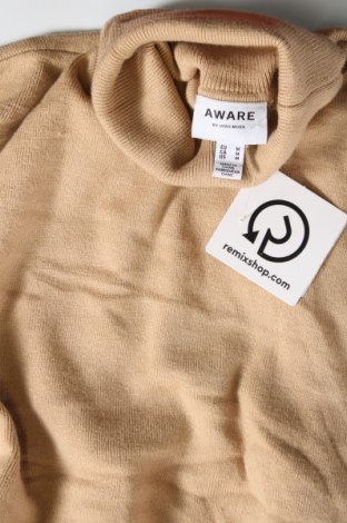 Дамски пуловер Aware by Vero Moda, Размер M, Цвят Бежов, Цена 8,00 лв.