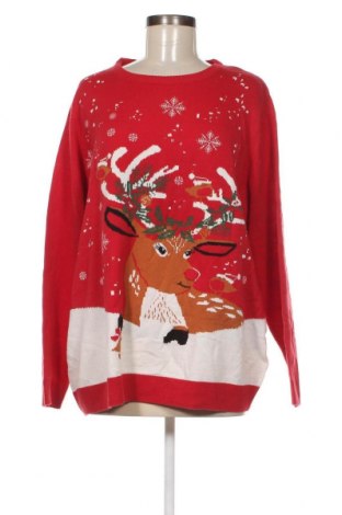 Дамски пуловер Esmara, Размер XXL, Цвят Червен, Цена 14,79 лв.