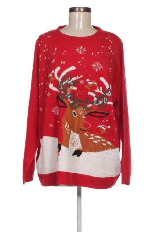 Дамски пуловер Esmara, Размер 3XL, Цвят Червен, Цена 13,05 лв.