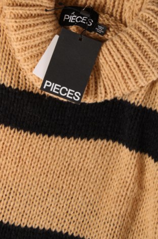 Дамски пуловер Pieces, Размер S, Цвят Кафяв, Цена 24,30 лв.