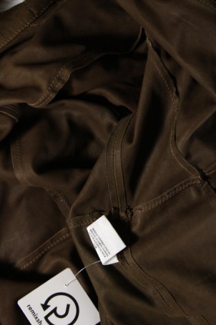 Дамско кожено палто, Размер L, Цвят Зелен, Цена 77,55 лв.