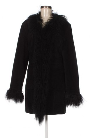 Дамско кожено палто, Размер M, Цвят Черен, Цена 92,40 лв.