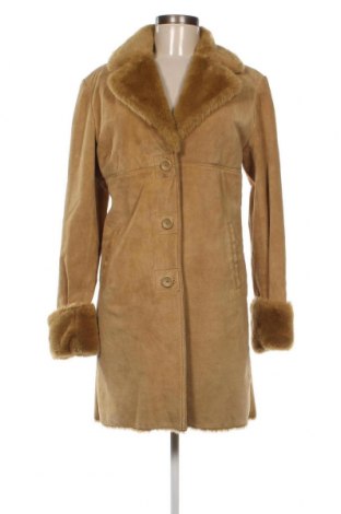 Δερμάτινο γυναικείο παλτό Zara, Μέγεθος M, Χρώμα  Μπέζ, Τιμή 38,35 €