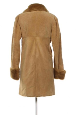 Дамско кожено палто Zara, Размер M, Цвят Бежов, Цена 62,00 лв.