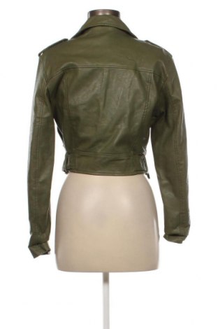Dámska kožená bunda  Bershka, Veľkosť L, Farba Zelená, Cena  25,06 €