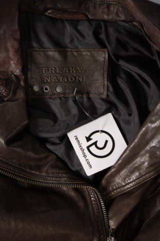 Dámska kožená bunda  Freaky Nation, Veľkosť S, Farba Hnedá, Cena  65,73 €