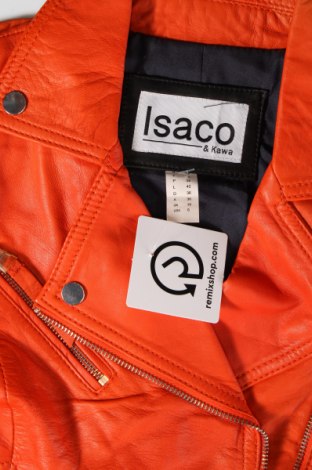 Γυναικείο δερμάτινο μπουφάν Isaco & Kawa, Μέγεθος S, Χρώμα Πορτοκαλί, Τιμή 94,64 €
