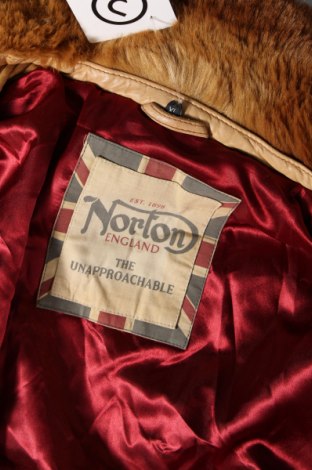 Дамско кожено яке Norton, Размер L, Цвят Кафяв, Цена 64,40 лв.