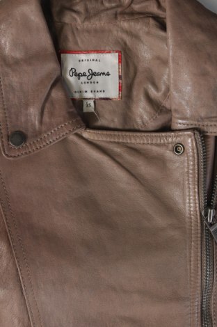 Дамско кожено яке Pepe Jeans, Размер XS, Цвят Бежов, Цена 130,41 лв.