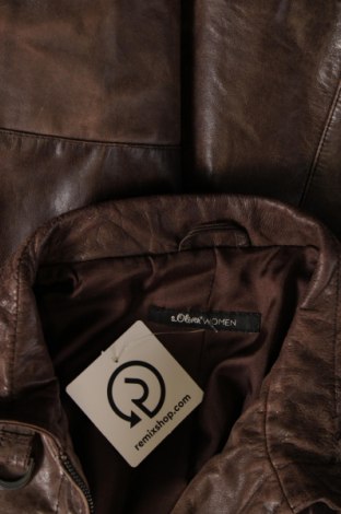 Γυναικείο δερμάτινο μπουφάν S.Oliver, Μέγεθος M, Χρώμα Καφέ, Τιμή 52,36 €