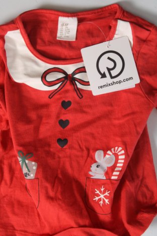 Dziecięca bluzka H&M, Rozmiar 6-9m/ 68-74 cm, Kolor Czerwony, Cena 26,97 zł