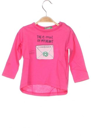 Dziecięca bluzka United Colors Of Benetton, Rozmiar 9-12m/ 74-80 cm, Kolor Różowy, Cena 37,58 zł