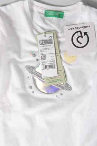 Kinder Shirt United Colors Of Benetton, Größe 12-18m/ 80-86 cm, Farbe Weiß, Preis 9,69 €
