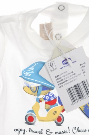 Детска тениска Chicco, Размер 1-2m/ 50-56 см, Цвят Бял, Цена 16,00 лв.