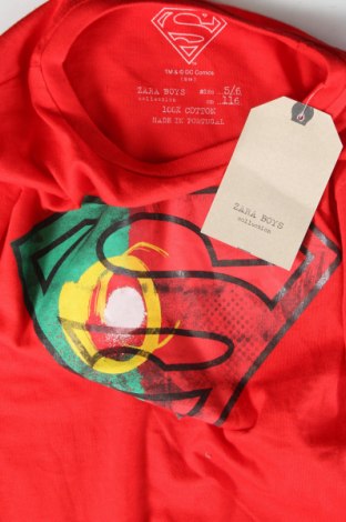 Детска тениска Zara, Размер 5-6y/ 116-122 см, Цвят Червен, Цена 7,76 лв.