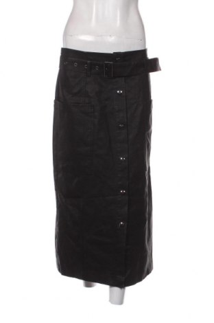 Δερμάτινη φούστα Pieces, Μέγεθος L, Χρώμα Μαύρο, Τιμή 12,37 €