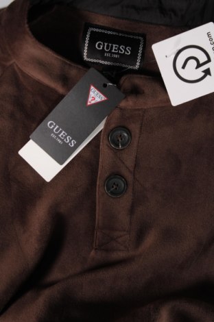 Ανδρική μπλούζα fleece Guess, Μέγεθος L, Χρώμα Καφέ, Τιμή 21,75 €