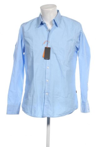 Мъжка риза BOSS, Размер L, Цвят Син, Цена 179,10 лв.