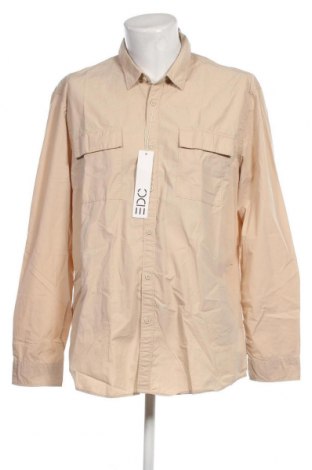 Ανδρικό πουκάμισο Edc By Esprit, Μέγεθος XXL, Χρώμα  Μπέζ, Τιμή 9,28 €