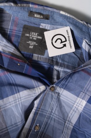 Ανδρικό πουκάμισο H&M L.O.G.G., Μέγεθος L, Χρώμα Μπλέ, Τιμή 8,61 €