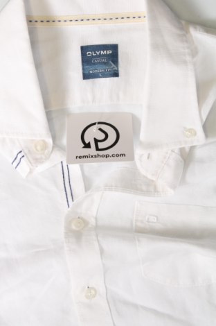 Ανδρικό πουκάμισο Olymp, Μέγεθος L, Χρώμα Λευκό, Τιμή 41,54 €