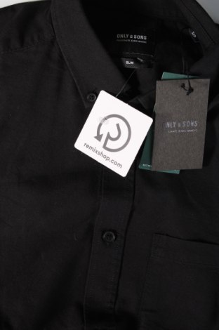 Ανδρικό πουκάμισο Only & Sons, Μέγεθος S, Χρώμα Μαύρο, Τιμή 6,40 €