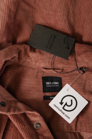 Herrenhemd Only & Sons, Größe L, Farbe Rot, Preis € 4,27