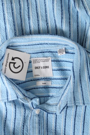 Herrenhemd Only & Sons, Größe L, Farbe Blau, Preis € 6,40