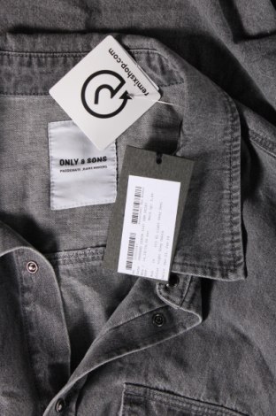 Мъжка риза Only & Sons, Размер L, Цвят Сив, Цена 46,00 лв.