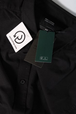 Мъжка риза Only & Sons, Размер M, Цвят Черен, Цена 8,28 лв.