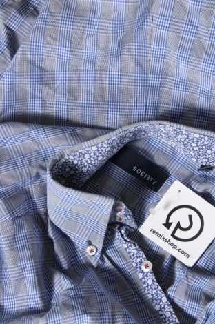 Мъжка риза Society, Размер L, Цвят Син, Цена 29,00 лв.