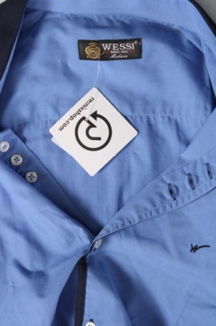 Ανδρικό πουκάμισο Wessi, Μέγεθος M, Χρώμα Μπλέ, Τιμή 14,84 €