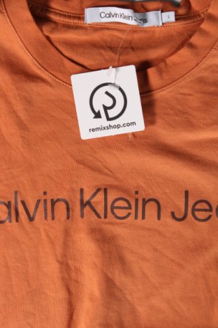 Tricou de bărbați Calvin Klein Jeans, Mărime L, Culoare Portocaliu, Preț 223,68 Lei