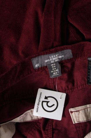 Ανδρικό κοτλέ παντελόνι H&M L.O.G.G., Μέγεθος L, Χρώμα Κόκκινο, Τιμή 7,50 €