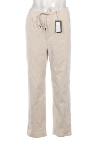 Pantaloni raiați de bărbați Only & Sons, Mărime L, Culoare Ecru, Preț 52,96 Lei